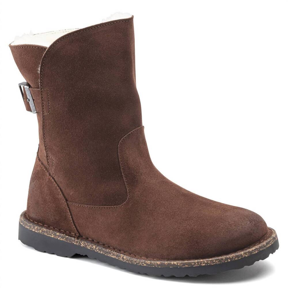 NEW BIRKENSTOCK women's uppsala shearling suede leather boots in espresso